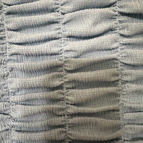 Anthropologie Light Blue Textured Crop Top - Picture 7 of 7